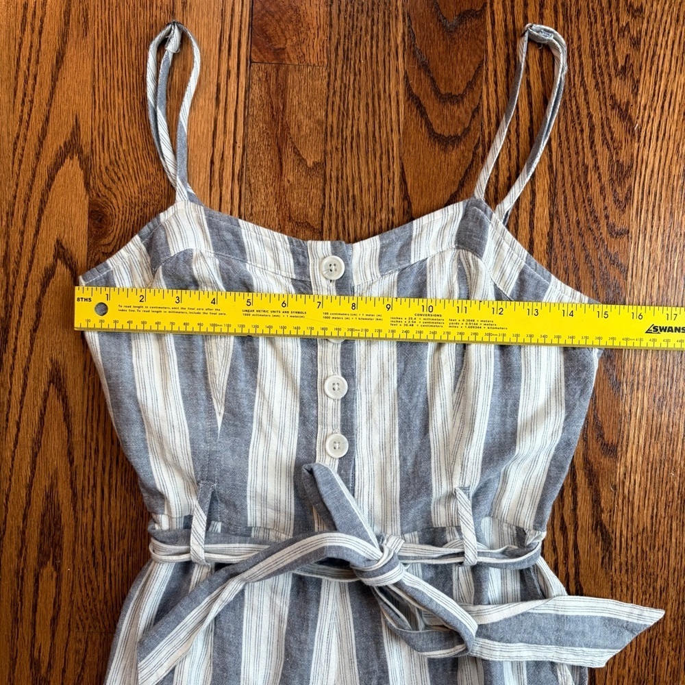 Rails Harper Laguna Stripe Linen Blend Jumpsuit Romper Belted Pockets Small NWT - Picture 9 of 12